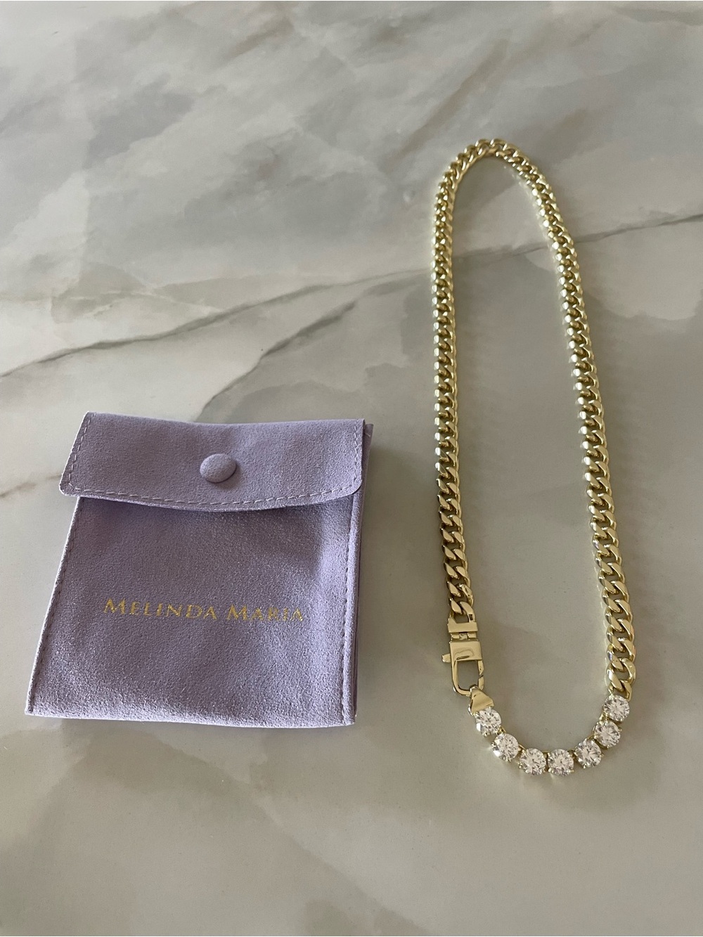 Melinda Maria Gold “Julian Loves Diamonds Necklace 6.8mm” - Picture 2 of 7